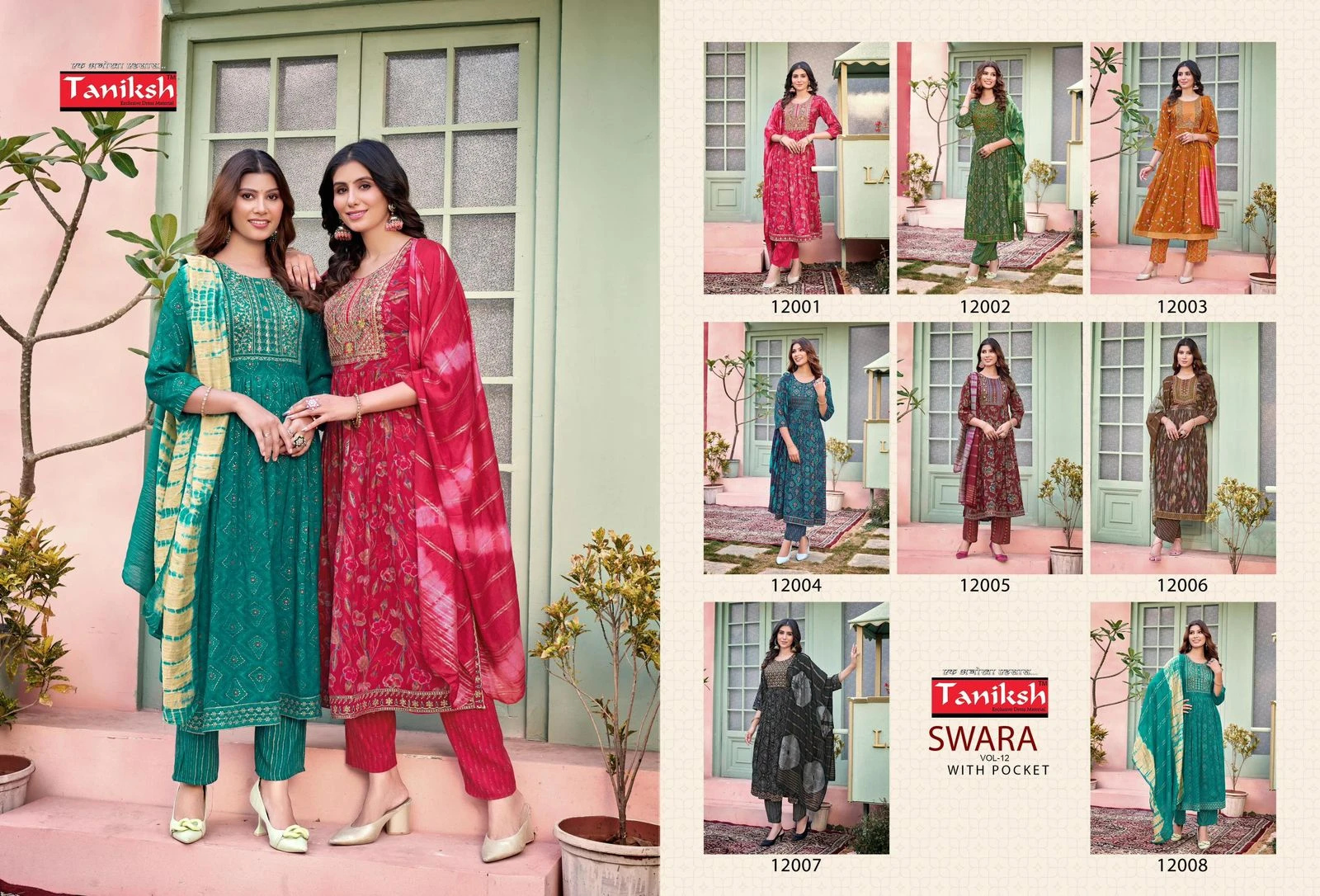 Taniksh Swara Vol 12 Capsule Rayon Print Wholesale Readymade Salwar Suit Catalog — Wholesale Readymade Suit, MPA wholesale from Surat — view 9